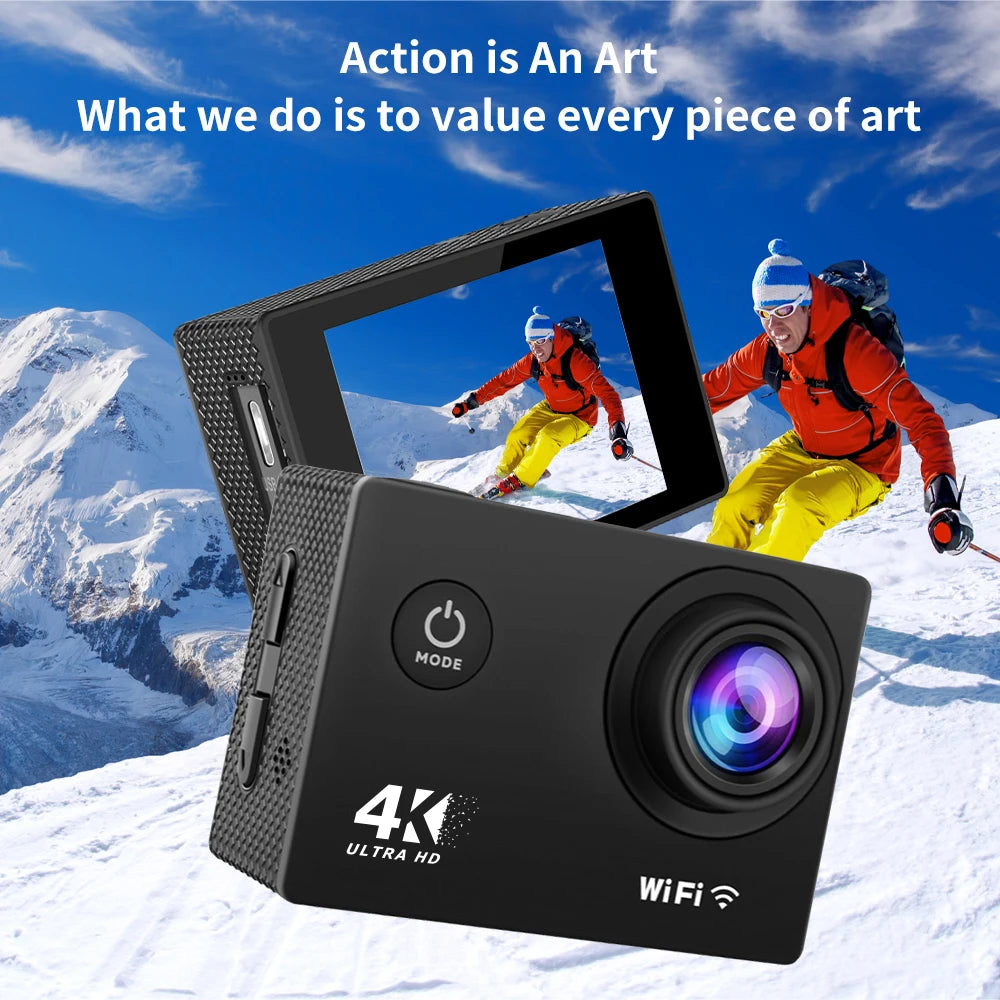 Action Camera Ultra HD 4K30FPS 16.0MP Wi-Fi 2.0" Screen 170D DVR Webcam Underwater 30M Helmet Video Recording Sport Camera