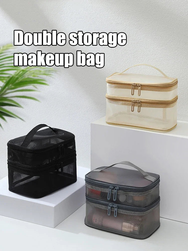 Double Layer Mesh Makeup Bage
