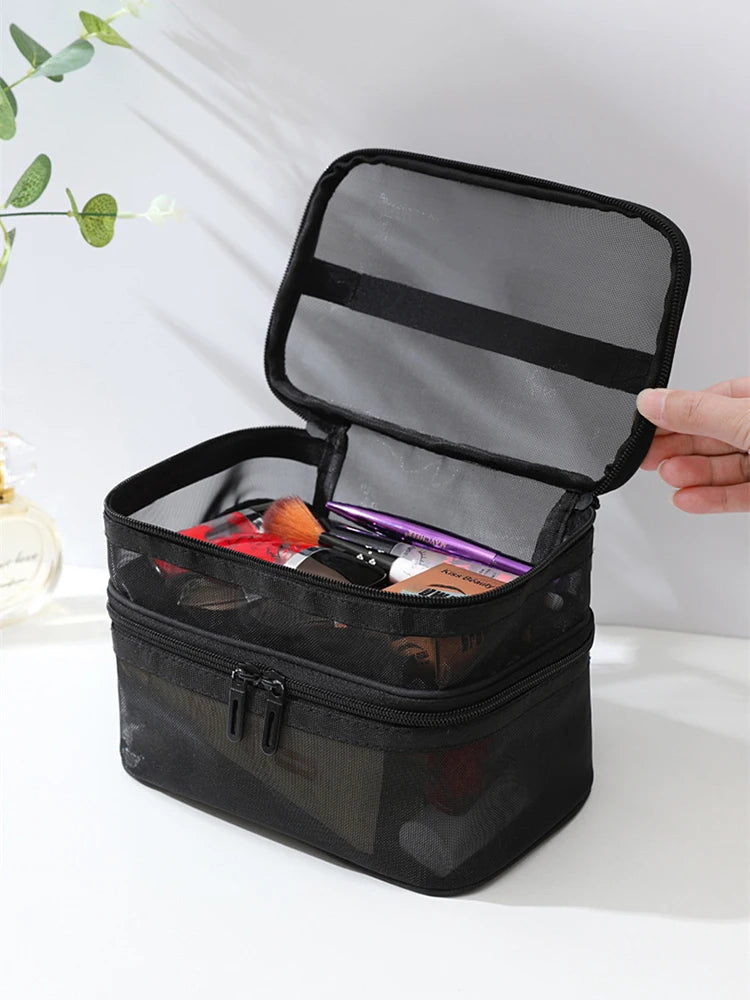 Double Layer Mesh Makeup Bage