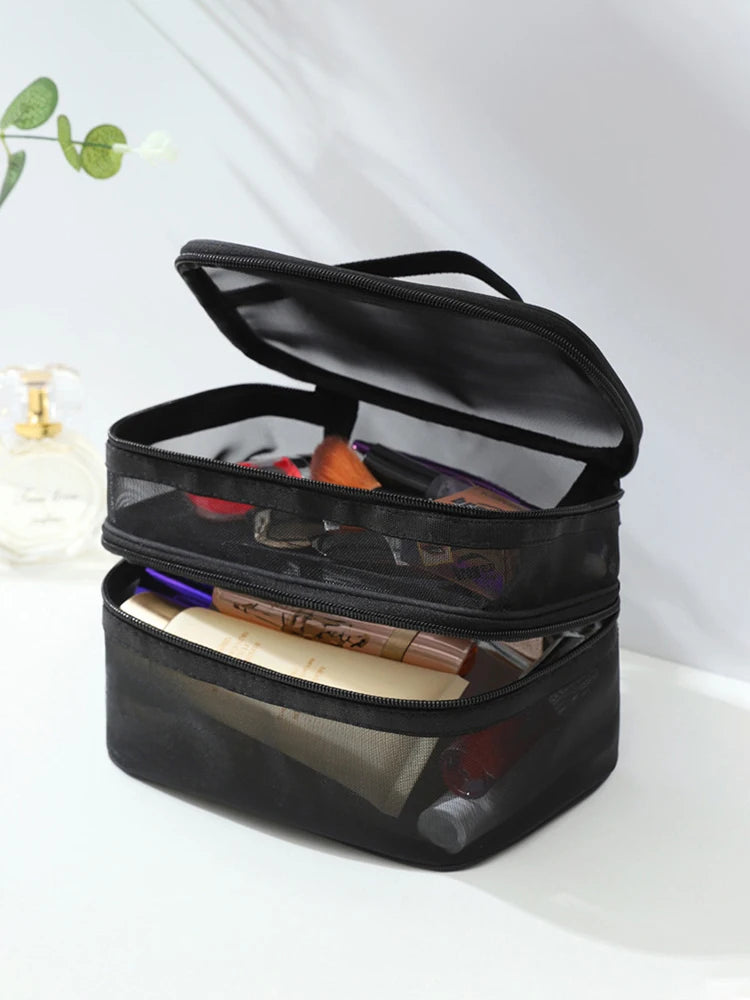 Double Layer Mesh Makeup Bage