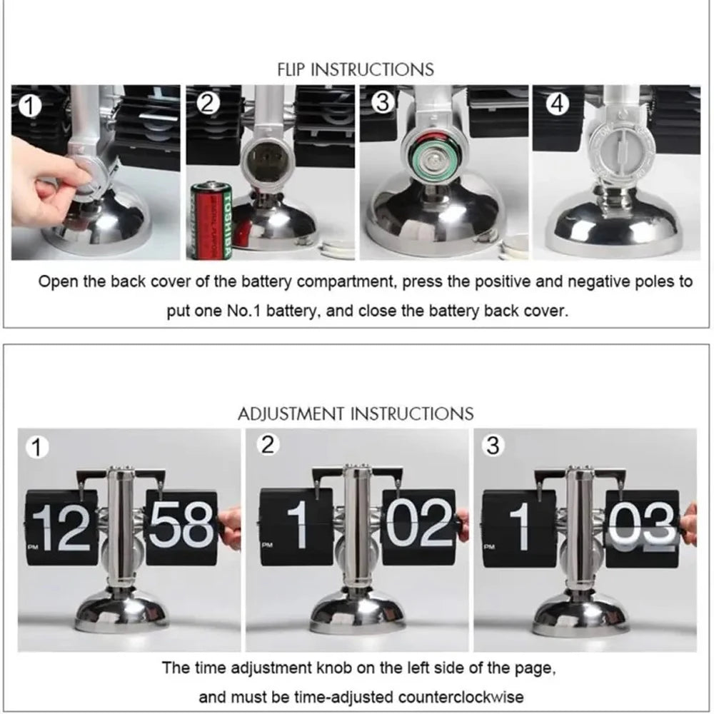 Automatically Page Turning Retro Flipping Clock