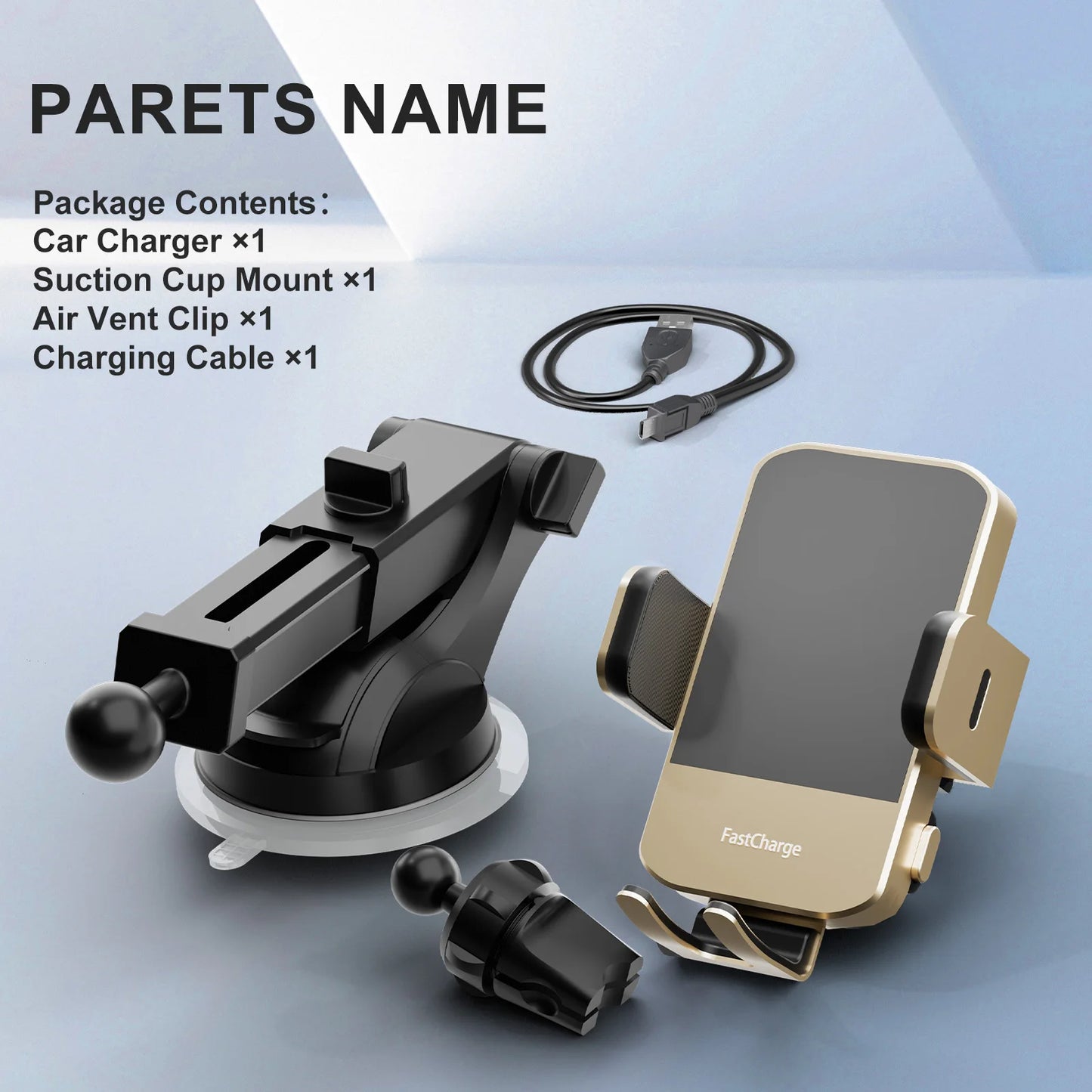 Wireless Fast Car Charger Phone Holder For IPhone 16 15 14 13 12 Pro Max 11 XR XS Samsung Galaxy