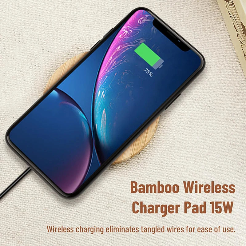 Circular 15W fast charger compatible with all wireless charging supported mobile phone wireless chargers