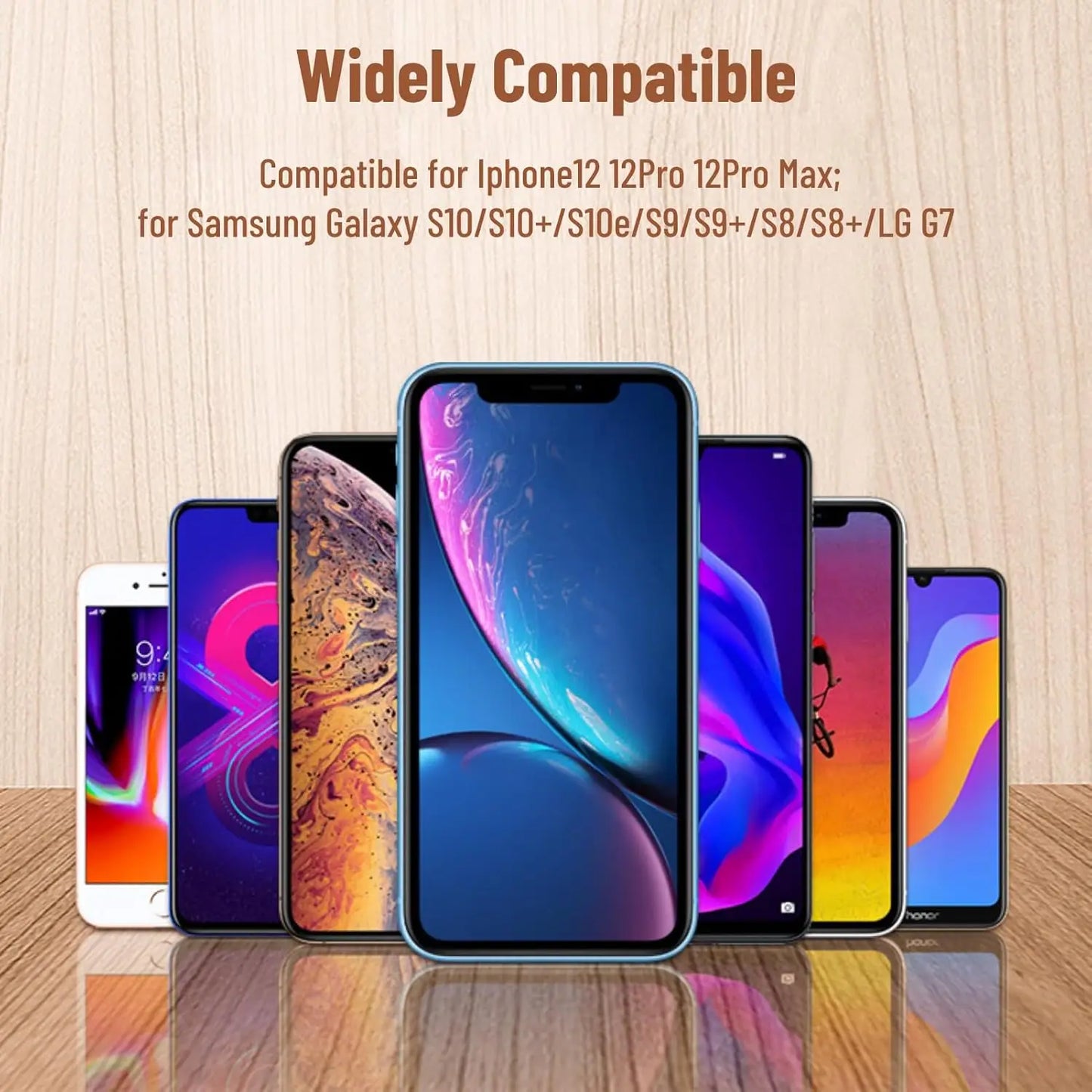 Circular 15W fast charger compatible with all wireless charging supported mobile phone wireless chargers