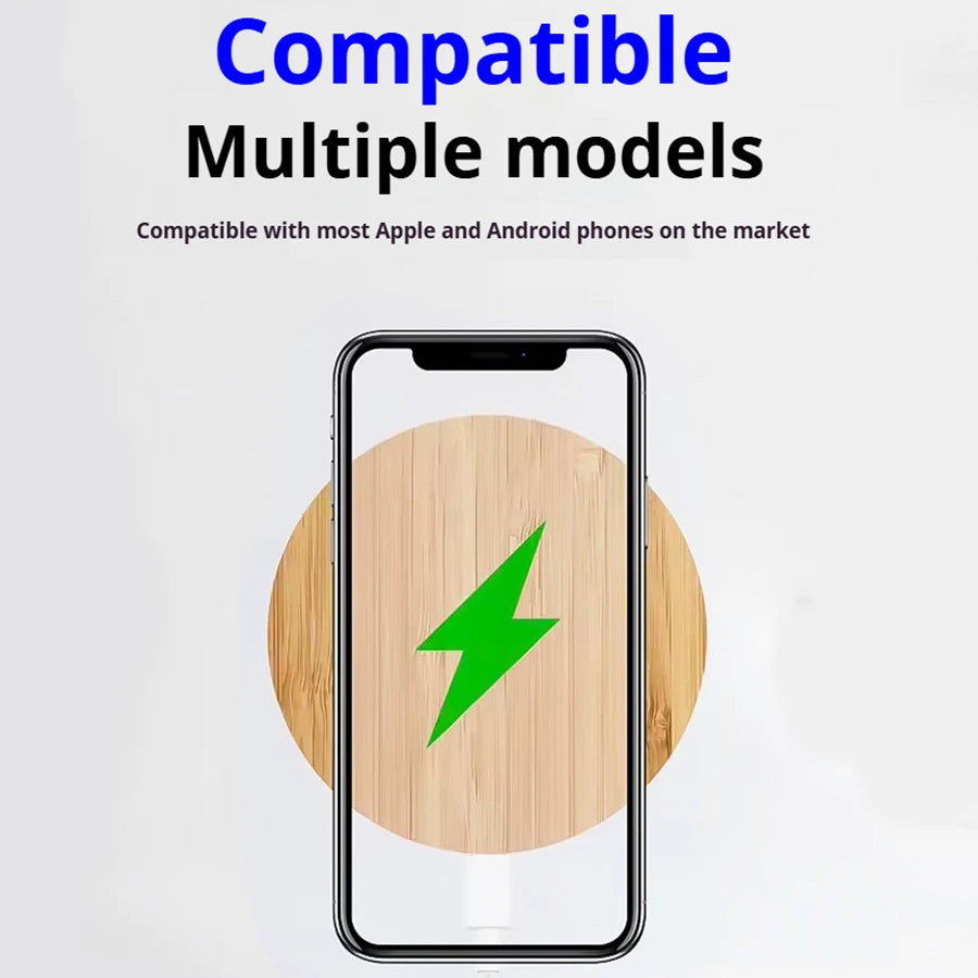 Circular 15W fast charger compatible with all wireless charging supported mobile phone wireless chargers