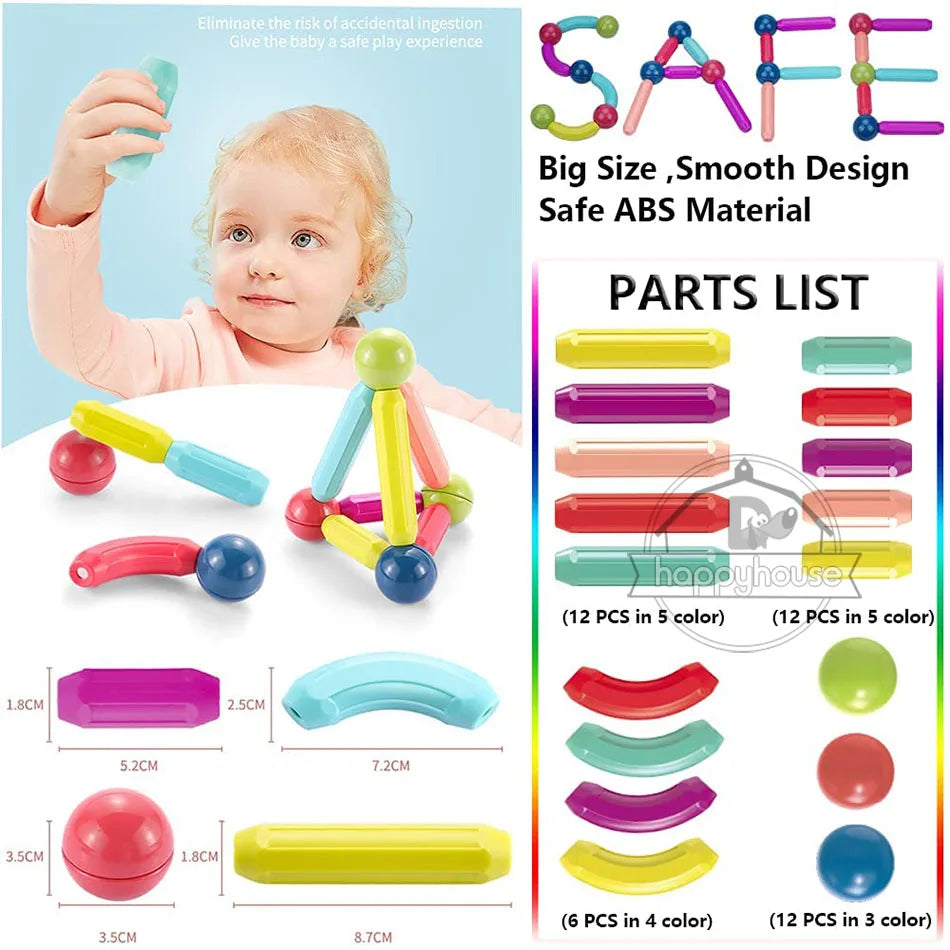 Magnetic Constructor Blocks Set Toys for Kids Magnet Stick