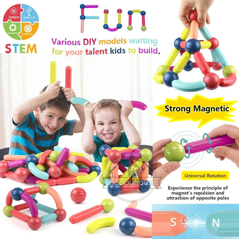 Magnetic Constructor Blocks Set Toys for Kids Magnet Stick