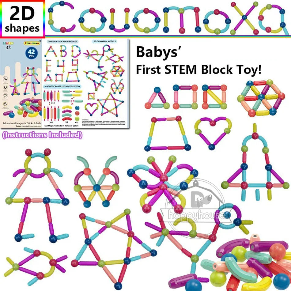 Magnetic Constructor Blocks Set Toys for Kids Magnet Stick