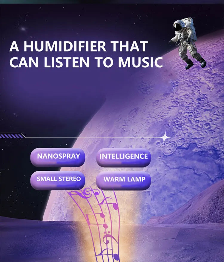 Multifunctional Astronaut Anti Gravity Air Humidifier Bluetooth Speaker Table Lamp Night Lights RGB Office Bedroom Aromatherapy