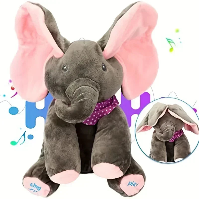 Peek A Boo  Elephant Plush Toy  Singing Interactive Musical Toys Gifts