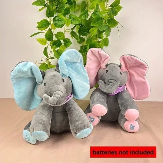Peek A Boo  Elephant Plush Toy  Singing Interactive Musical Toys Gifts