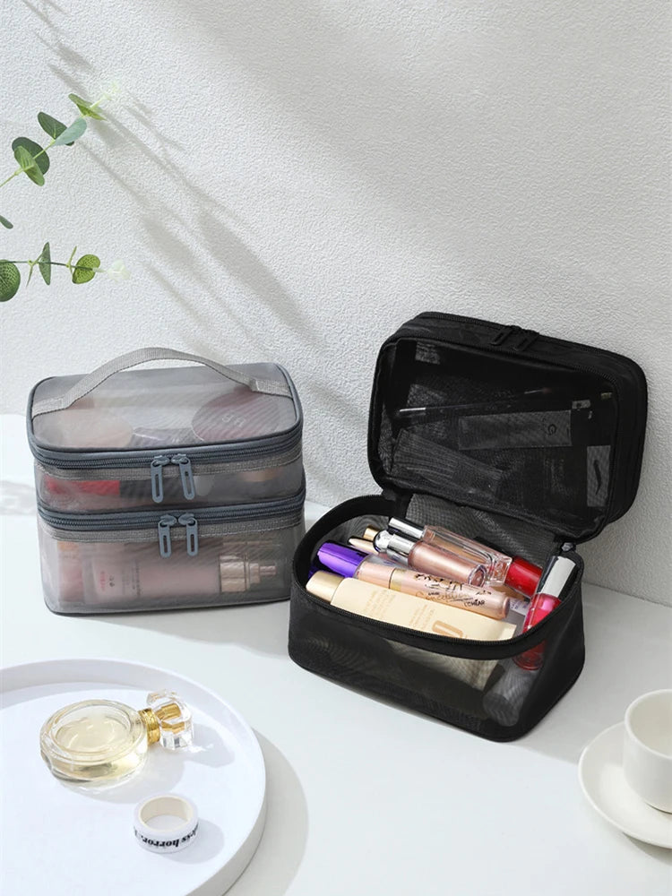 Double Layer Mesh Makeup Bage