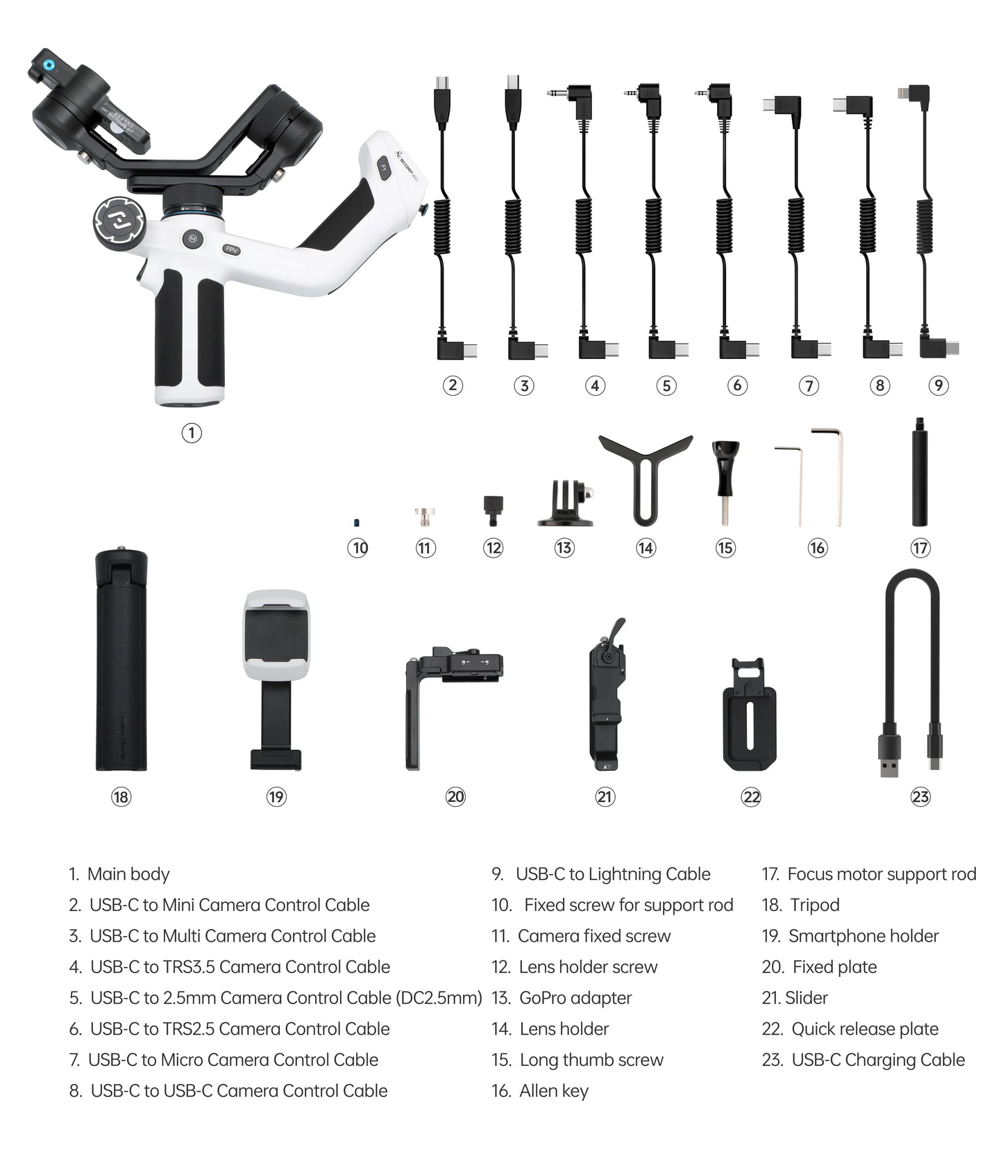 FeiyuTech SCORP Mini 2 Handheld Gimbal 3-Axis Mirrorless & Action Camera Smartphone with AI tracker Magnetic Fill, 1.2kg Payload