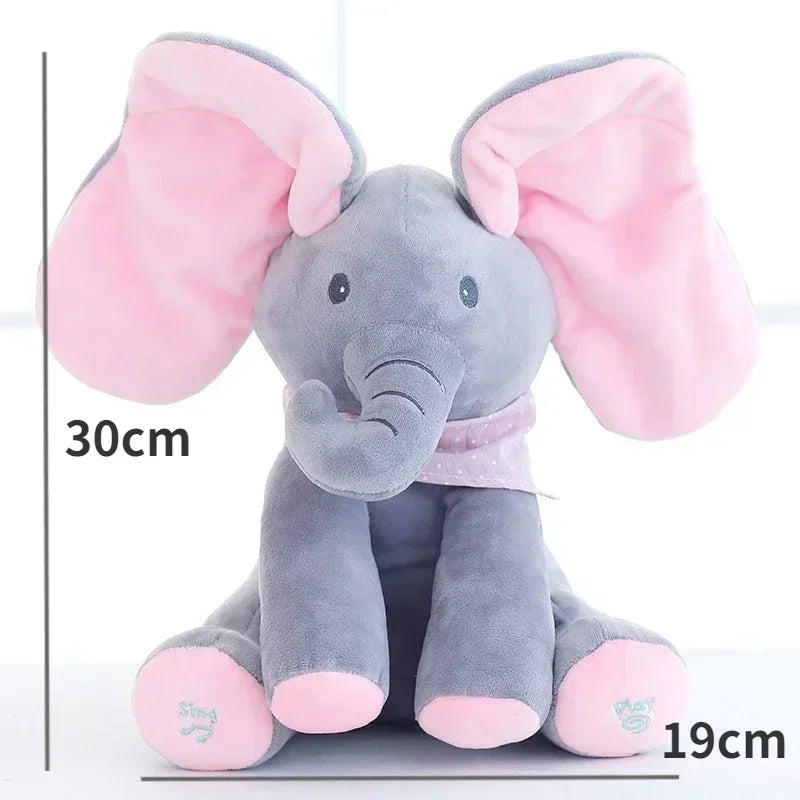 Peek A Boo  Elephant Plush Toy  Singing Interactive Musical Toys Gifts