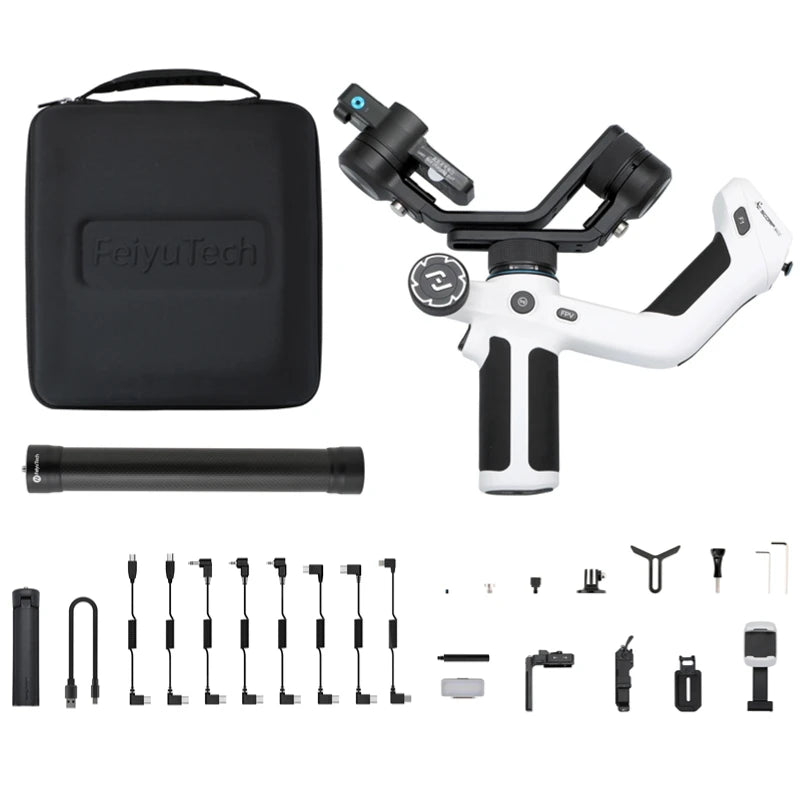 FeiyuTech SCORP Mini 2 Handheld Gimbal 3-Axis Mirrorless & Action Camera Smartphone with AI tracker Magnetic Fill, 1.2kg Payload