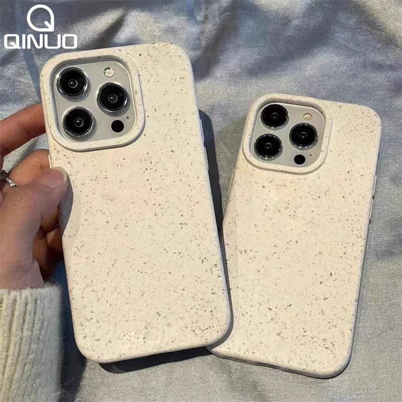 Eco Biodegradable Wheat Straw Soft Silicone Case For iPhone 17 Air 16 E 15 14 Plus 13 12 Mini 11 Pro XR XS Max Fashion TPU Cover