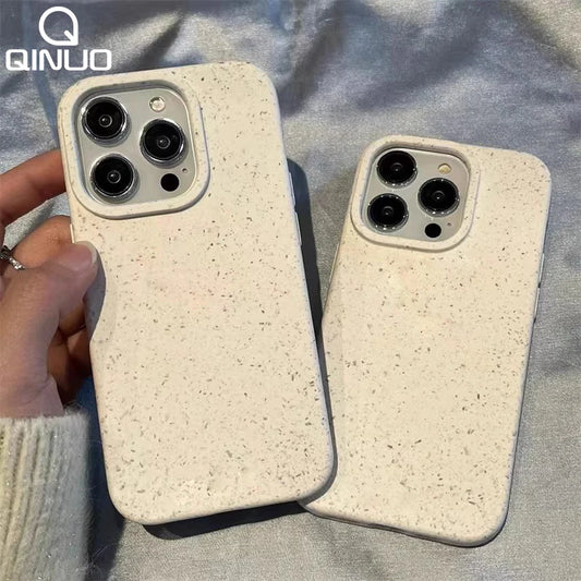 Eco Biodegradable Wheat Straw Soft Silicone Case For iPhone 17 Air 16 E 15 14 Plus 13 12 Mini 11 Pro XR XS Max Fashion TPU Cover