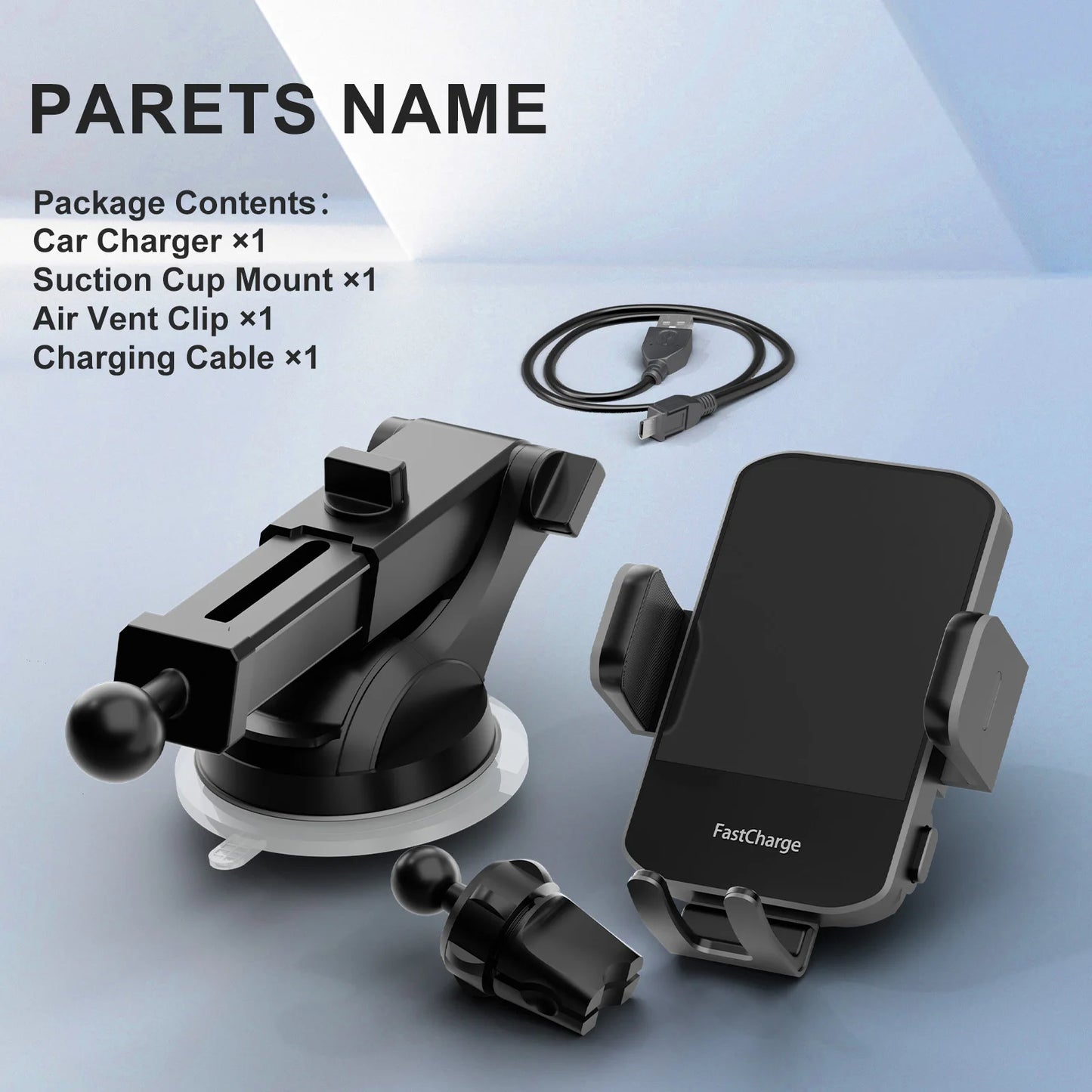 Wireless Fast Car Charger Phone Holder  For IPhone 16 15 14 13 12 Pro Max 11 XR XS Samsung Galaxy