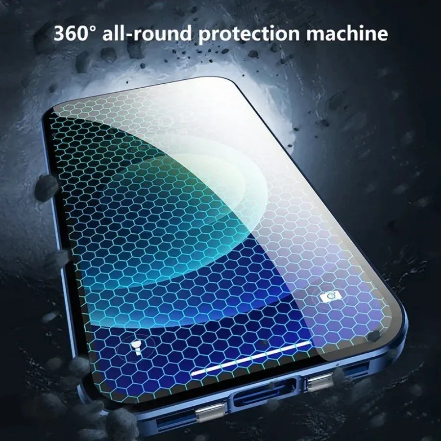 Anti-Peeping Privacy Protection Magnetic Case For IPhone 14, 15, 16 - 14, 15, 16 Pro and Pro  Max  Double Glass Metal Cover