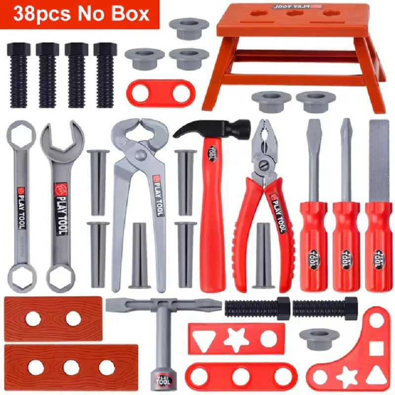 Children's Toolbox Engineer Simulation Repair Tools Pretend Toy Electric Drill Screwdriver Repair Kit Play House Toys Kids Gift