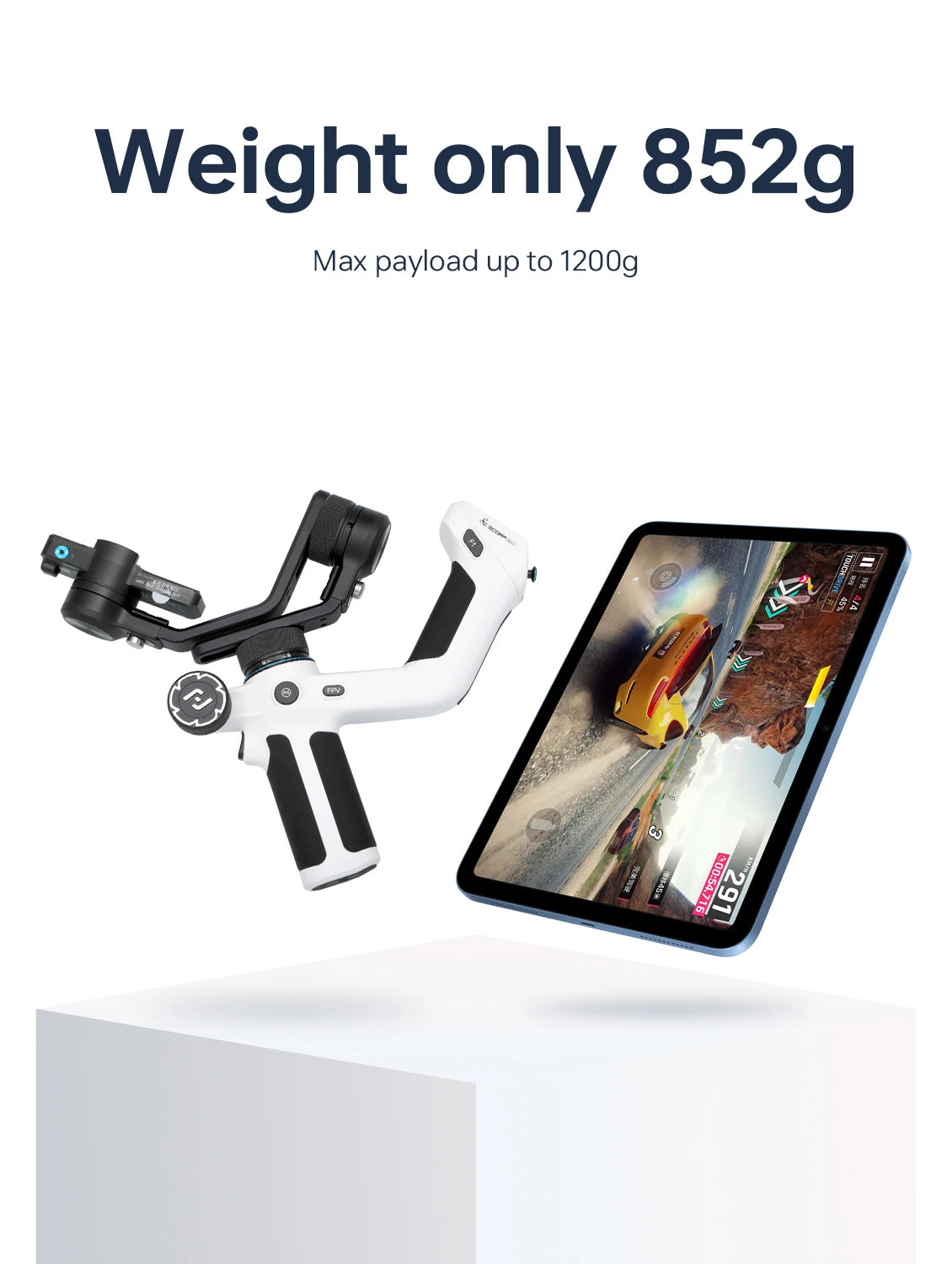 FeiyuTech SCORP Mini 2 Handheld Gimbal 3-Axis Mirrorless & Action Camera Smartphone with AI tracker Magnetic Fill, 1.2kg Payload