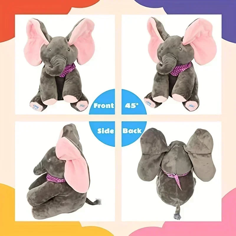 Peek A Boo  Elephant Plush Toy  Singing Interactive Musical Toys Gifts