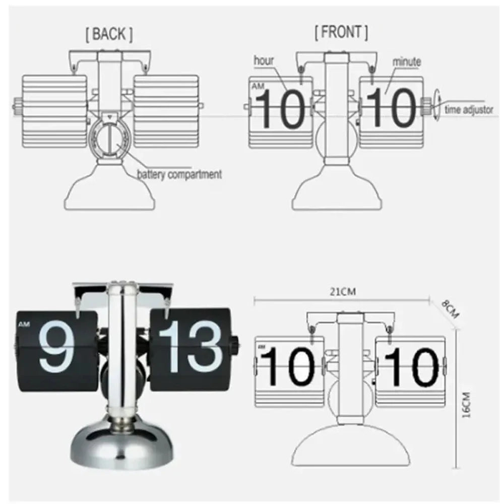 Automatically Page Turning Retro Flipping Clock