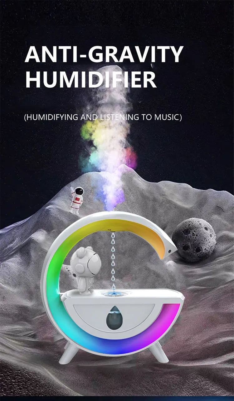 Multifunctional Astronaut Anti Gravity Air Humidifier Bluetooth Speaker Table Lamp Night Lights RGB Office Bedroom Aromatherapy