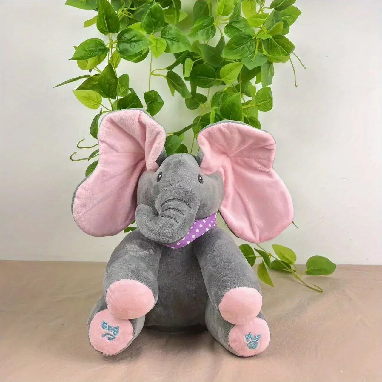 Peek A Boo  Elephant Plush Toy  Singing Interactive Musical Toys Gifts