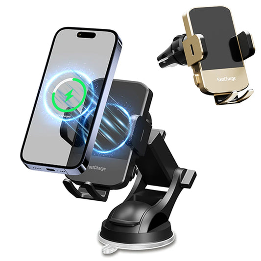 Wireless Fast Car Charger Phone Holder  For IPhone 16 15 14 13 12 Pro Max 11 XR XS Samsung Galaxy