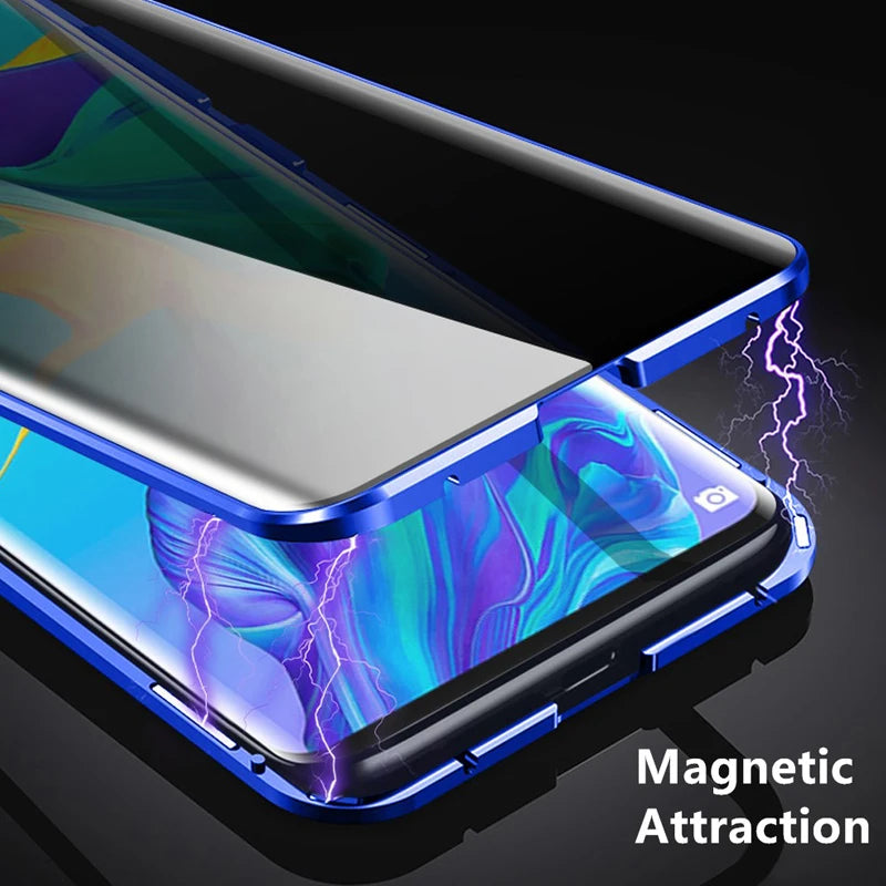 Anti-Peeping Privacy Protection Magnetic Case For IPhone 14, 15, 16 - 14, 15, 16 Pro and Pro  Max  Double Glass Metal Cover