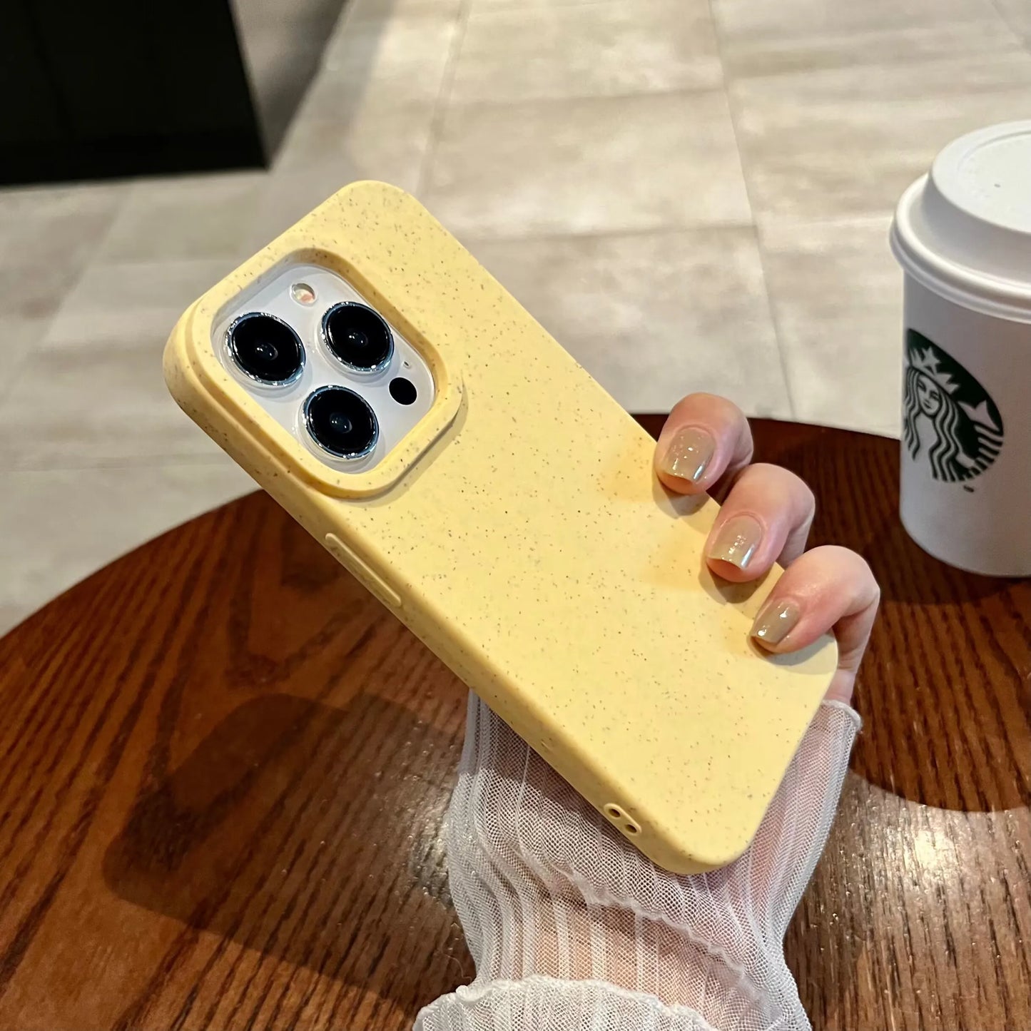 Eco Biodegradable Wheat Straw Soft Silicone Case For iPhone 17 Air 16 E 15 14 Plus 13 12 Mini 11 Pro XR XS Max Fashion TPU Cover
